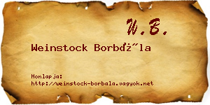 Weinstock Borbála névjegykártya